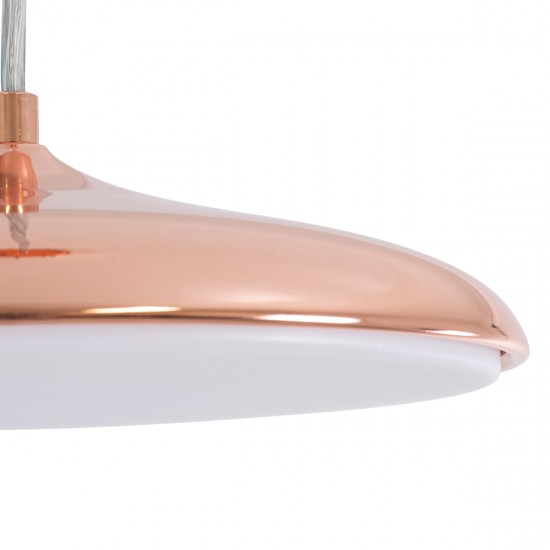 GLOBOSTAR® BARON 61253 Μοντέρνο Κρεμαστό Φωτιστικό Οροφής LED 12W 1440lm 120° AC 220-240V IP20 Ρυθμιζόμενο Λευκό CCT με On/Off 2700K/4500K/6000K - Lumileds SMD Chip - Ροζ Χρυσό - Μ25 x Π25 x Υ8cm - 3 Χρόνια Εγγύηση