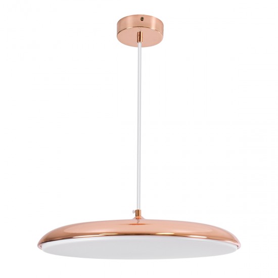 GLOBOSTAR® BARON 61256 Μοντέρνο Κρεμαστό Φωτιστικό Οροφής LED 24W 2880lm 120° AC 220-240V IP20 Ρυθμιζόμενο Λευκό CCT με On/Off 2700K/4500K/6000K - Lumileds SMD Chip - Ροζ Χρυσό - Μ40 x Π40 x Υ10cm - 3 Χρόνια Εγγύηση