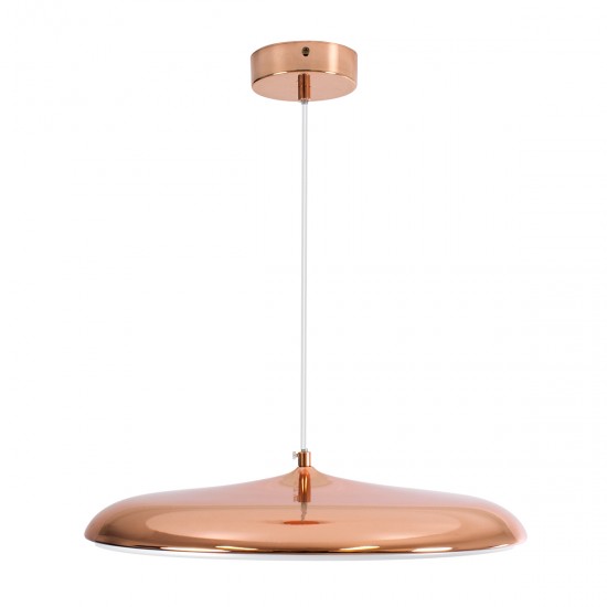 GLOBOSTAR® BARON 61256 Μοντέρνο Κρεμαστό Φωτιστικό Οροφής LED 24W 2880lm 120° AC 220-240V IP20 Ρυθμιζόμενο Λευκό CCT με On/Off 2700K/4500K/6000K - Lumileds SMD Chip - Ροζ Χρυσό - Μ40 x Π40 x Υ10cm - 3 Χρόνια Εγγύηση