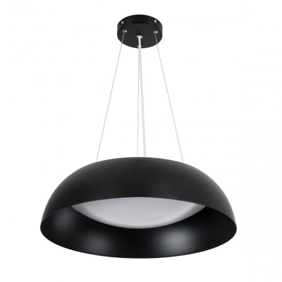 GLOBOSTAR® ANATOLIA 61267 Μοντέρνο Κρεμαστό Φωτιστικό Οροφής LED 60W 6900lm 120° AC 220-240V IP20 Ρυθμιζόμενο Λευκό CCT με Χειριστήριο από 2700K έως 6000K Dimmable - Lumileds SMD Chip - Μαύρο Ματ - Μ43 x Π43 x Υ11cm - 3 Χρόνια Εγγύηση