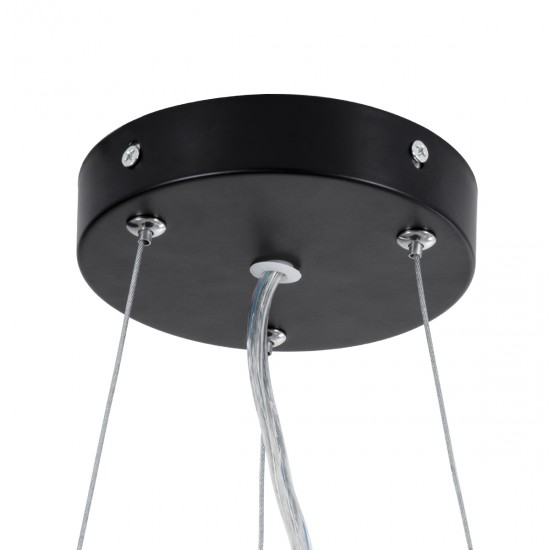 GLOBOSTAR® ANATOLIA 61267 Μοντέρνο Κρεμαστό Φωτιστικό Οροφής LED 60W 6900lm 120° AC 220-240V IP20 Ρυθμιζόμενο Λευκό CCT με Χειριστήριο από 2700K έως 6000K Dimmable - Lumileds SMD Chip - Μαύρο Ματ - Μ43 x Π43 x Υ11cm - 3 Χρόνια Εγγύηση