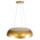 GLOBOSTAR® ANATOLIA 61270 Μοντέρνο Κρεμαστό Φωτιστικό Οροφής LED 75W 8625lm 120° AC 220-240V IP20 Ρυθμιζόμενο Λευκό CCT με Χειριστήριο από 2700K έως 6000K Dimmable - Lumileds SMD Chip - Χρυσό - Μ60 x Π60 x Υ12.5cm - 3 Χρόνια Εγγύηση