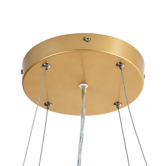 GLOBOSTAR® ANATOLIA 61270 Μοντέρνο Κρεμαστό Φωτιστικό Οροφής LED 75W 8625lm 120° AC 220-240V IP20 Ρυθμιζόμενο Λευκό CCT με Χειριστήριο από 2700K έως 6000K Dimmable - Lumileds SMD Chip - Χρυσό - Μ60 x Π60 x Υ12.5cm - 3 Χρόνια Εγγύηση