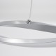 GLOBOSTAR® MORALES 61277 Μοντέρνο Κρεμαστό Φωτιστικό Οροφής LED 54W 6048lm 300° AC 220-240V IP20 Ρυθμιζόμενο Λευκό CCT με Χειριστήριο από 2700K έως 6000K Dimmable - Lumileds SMD Chip - Νίκελ Βούρτσας - Μ90 x Π14 x Υ14cm - 3 Χρόνια Εγγύηση