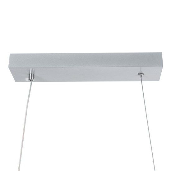 GLOBOSTAR® MORALES 61277 Μοντέρνο Κρεμαστό Φωτιστικό Οροφής LED 54W 6048lm 300° AC 220-240V IP20 Ρυθμιζόμενο Λευκό CCT με Χειριστήριο από 2700K έως 6000K Dimmable - Lumileds SMD Chip - Νίκελ Βούρτσας - Μ90 x Π14 x Υ14cm - 3 Χρόνια Εγγύηση
