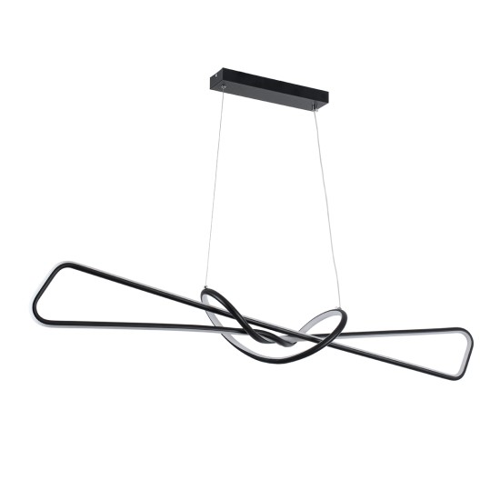 GLOBOSTAR® DOLORES 61279 Μοντέρνο Κρεμαστό Φωτιστικό Οροφής LED 105W 11760lm 300° AC 220-240V IP20 Ρυθμιζόμενο Λευκό CCT με Χειριστήριο από 2700K έως 6000K Dimmable - Lumileds SMD Chip - Μαύρο Ματ - Μ110 x Π17 x Υ17.5cm - 3 Χρόνια Εγγύηση
