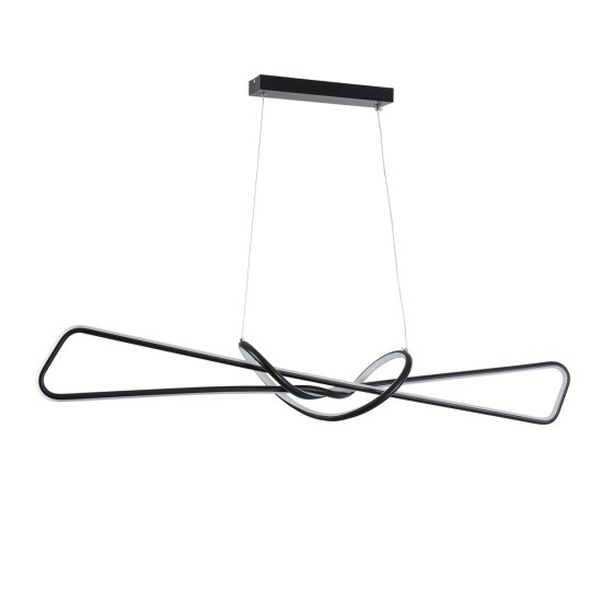 GLOBOSTAR® DOLORES 61279 Μοντέρνο Κρεμαστό Φωτιστικό Οροφής LED 105W 11760lm 300° AC 220-240V IP20 Ρυθμιζόμενο Λευκό CCT με Χειριστήριο από 2700K έως 6000K Dimmable - Lumileds SMD Chip - Μαύρο Ματ - Μ110 x Π17 x Υ17.5cm - 3 Χρόνια Εγγύηση