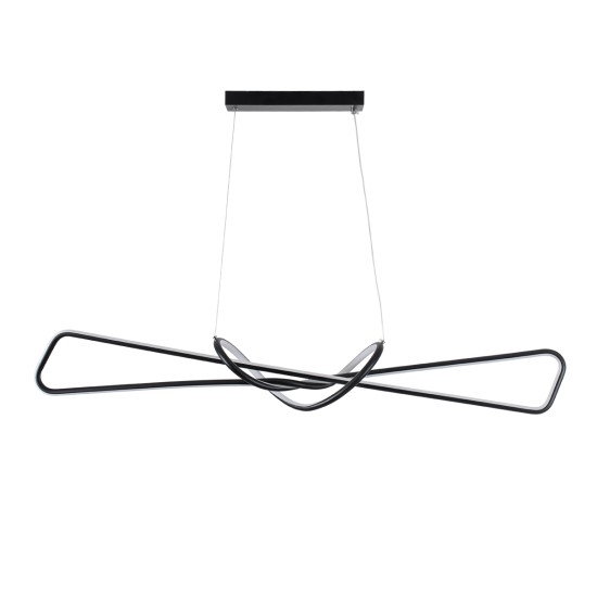 GLOBOSTAR® DOLORES 61279 Μοντέρνο Κρεμαστό Φωτιστικό Οροφής LED 105W 11760lm 300° AC 220-240V IP20 Ρυθμιζόμενο Λευκό CCT με Χειριστήριο από 2700K έως 6000K Dimmable - Lumileds SMD Chip - Μαύρο Ματ - Μ110 x Π17 x Υ17.5cm - 3 Χρόνια Εγγύηση