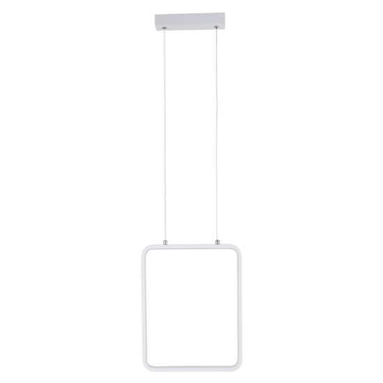 GLOBOSTAR® NEROBA 61303 Μοντέρνο Κρεμαστό Φωτιστικό Οροφής LED 18W 1980lm 360° AC 220-240V IP20 Ρυθμιζόμενο Λευκό CCT με On/Off 2700K/4500K/6000K - Lumileds SMD Chip - Λευκό Ματ - Μ29 x Π2 x Υ36cm - 3 Χρόνια Εγγύηση