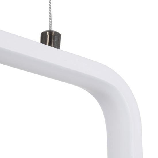 GLOBOSTAR® NEROBA 61303 Μοντέρνο Κρεμαστό Φωτιστικό Οροφής LED 18W 1980lm 360° AC 220-240V IP20 Ρυθμιζόμενο Λευκό CCT με On/Off 2700K/4500K/6000K - Lumileds SMD Chip - Λευκό Ματ - Μ29 x Π2 x Υ36cm - 3 Χρόνια Εγγύηση
