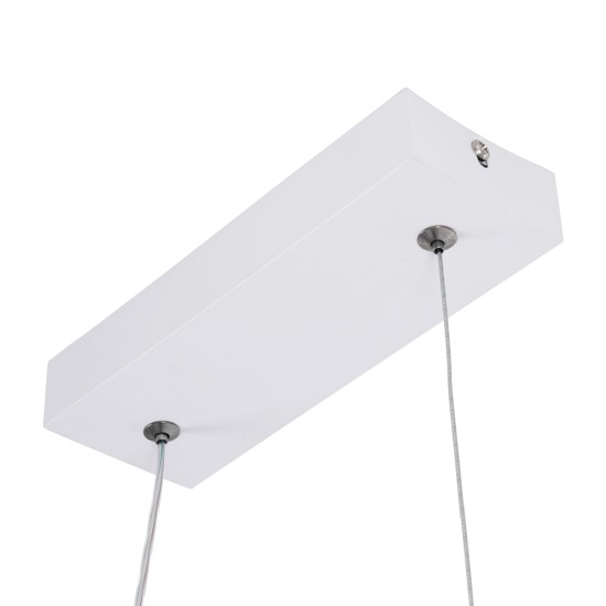 GLOBOSTAR® NEROBA 61303 Μοντέρνο Κρεμαστό Φωτιστικό Οροφής LED 18W 1980lm 360° AC 220-240V IP20 Ρυθμιζόμενο Λευκό CCT με On/Off 2700K/4500K/6000K - Lumileds SMD Chip - Λευκό Ματ - Μ29 x Π2 x Υ36cm - 3 Χρόνια Εγγύηση