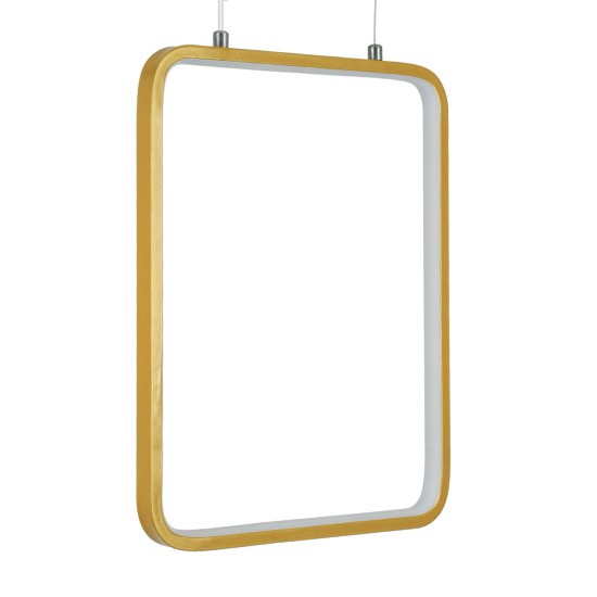 GLOBOSTAR® NEROBA 61305 Μοντέρνο Κρεμαστό Φωτιστικό Οροφής LED 18W 1980lm 360° AC 220-240V IP20 Ρυθμιζόμενο Λευκό CCT με On/Off 2700K/4500K/6000K - Lumileds SMD Chip - Χρυσό Βούρτσας - Μ29 x Π2 x Υ36cm - 3 Χρόνια Εγγύηση
