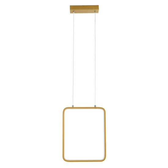 GLOBOSTAR® NEROBA 61305 Μοντέρνο Κρεμαστό Φωτιστικό Οροφής LED 18W 1980lm 360° AC 220-240V IP20 Ρυθμιζόμενο Λευκό CCT με On/Off 2700K/4500K/6000K - Lumileds SMD Chip - Χρυσό Βούρτσας - Μ29 x Π2 x Υ36cm - 3 Χρόνια Εγγύηση
