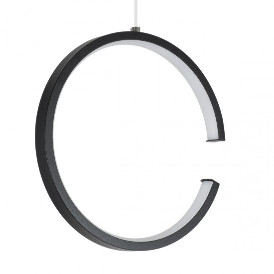 GLOBOSTAR® CEROBA 61306 Μοντέρνο Κρεμαστό Φωτιστικό Οροφής LED 12W 1320lm 360° AC 220-240V IP20 Ρυθμιζόμενο Λευκό CCT με On/Off 2700K/4500K/6000K - Lumileds SMD Chip - Μαύρο Ματ - Μ22 x Π2 x Υ22cm - 3 Χρόνια Εγγύηση