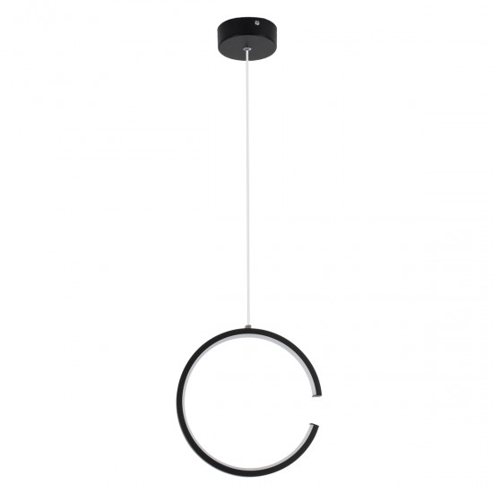 GLOBOSTAR® CEROBA 61306 Μοντέρνο Κρεμαστό Φωτιστικό Οροφής LED 12W 1320lm 360° AC 220-240V IP20 Ρυθμιζόμενο Λευκό CCT με On/Off 2700K/4500K/6000K - Lumileds SMD Chip - Μαύρο Ματ - Μ22 x Π2 x Υ22cm - 3 Χρόνια Εγγύηση