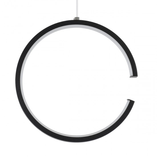 GLOBOSTAR® CEROBA 61306 Μοντέρνο Κρεμαστό Φωτιστικό Οροφής LED 12W 1320lm 360° AC 220-240V IP20 Ρυθμιζόμενο Λευκό CCT με On/Off 2700K/4500K/6000K - Lumileds SMD Chip - Μαύρο Ματ - Μ22 x Π2 x Υ22cm - 3 Χρόνια Εγγύηση