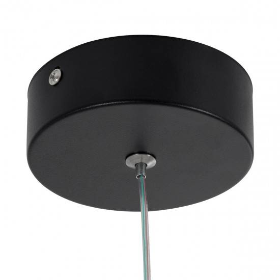 GLOBOSTAR® CEROBA 61306 Μοντέρνο Κρεμαστό Φωτιστικό Οροφής LED 12W 1320lm 360° AC 220-240V IP20 Ρυθμιζόμενο Λευκό CCT με On/Off 2700K/4500K/6000K - Lumileds SMD Chip - Μαύρο Ματ - Μ22 x Π2 x Υ22cm - 3 Χρόνια Εγγύηση