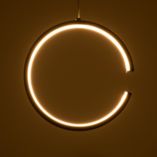 GLOBOSTAR® CEROBA 61306 Μοντέρνο Κρεμαστό Φωτιστικό Οροφής LED 12W 1320lm 360° AC 220-240V IP20 Ρυθμιζόμενο Λευκό CCT με On/Off 2700K/4500K/6000K - Lumileds SMD Chip - Μαύρο Ματ - Μ22 x Π2 x Υ22cm - 3 Χρόνια Εγγύηση