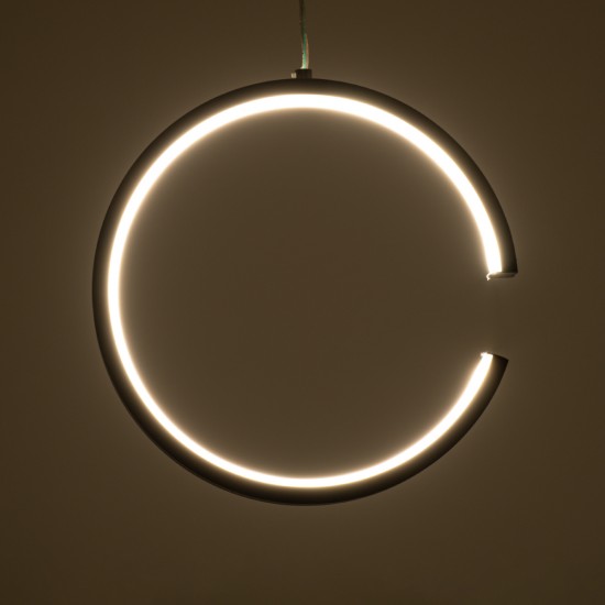 GLOBOSTAR® CEROBA 61306 Μοντέρνο Κρεμαστό Φωτιστικό Οροφής LED 12W 1320lm 360° AC 220-240V IP20 Ρυθμιζόμενο Λευκό CCT με On/Off 2700K/4500K/6000K - Lumileds SMD Chip - Μαύρο Ματ - Μ22 x Π2 x Υ22cm - 3 Χρόνια Εγγύηση