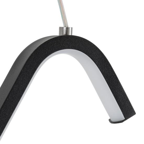 GLOBOSTAR® CEROBA 61307 Μοντέρνο Κρεμαστό Φωτιστικό Οροφής LED 12W 1320lm 360° AC 220-240V IP20 Ρυθμιζόμενο Λευκό CCT με On/Off 2700K/4500K/6000K - Lumileds SMD Chip - Μαύρο Ματ - Μ22 x Π2 x Υ22cm - 3 Χρόνια Εγγύηση