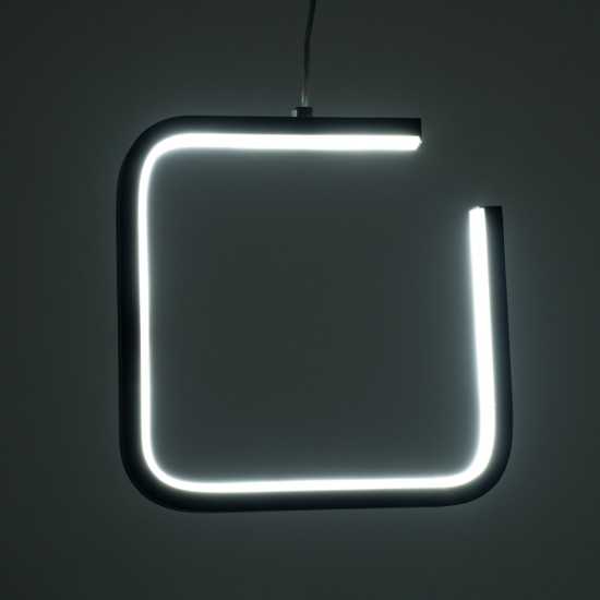 GLOBOSTAR® CEROBA 61308 Μοντέρνο Κρεμαστό Φωτιστικό Οροφής LED 12W 1320lm 360° AC 220-240V IP20 Ρυθμιζόμενο Λευκό CCT με On/Off 2700K/4500K/6000K - Lumileds SMD Chip - Μαύρο Ματ - Μ22 x Π2 x Υ22cm - 3 Χρόνια Εγγύηση