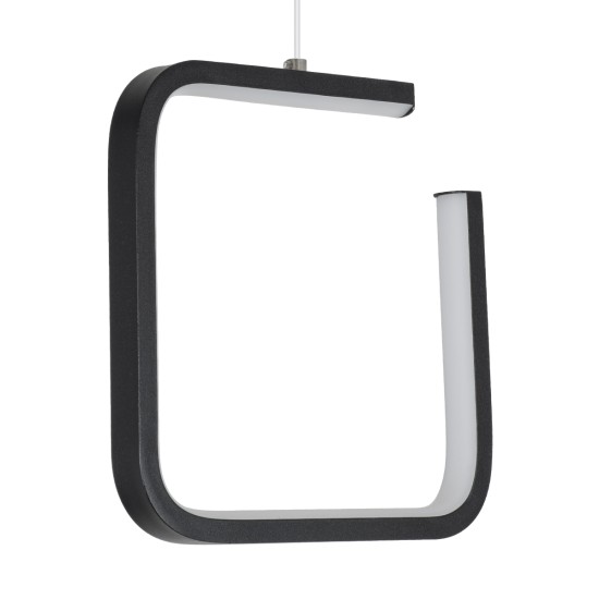 GLOBOSTAR® CEROBA 61308 Μοντέρνο Κρεμαστό Φωτιστικό Οροφής LED 12W 1320lm 360° AC 220-240V IP20 Ρυθμιζόμενο Λευκό CCT με On/Off 2700K/4500K/6000K - Lumileds SMD Chip - Μαύρο Ματ - Μ22 x Π2 x Υ22cm - 3 Χρόνια Εγγύηση