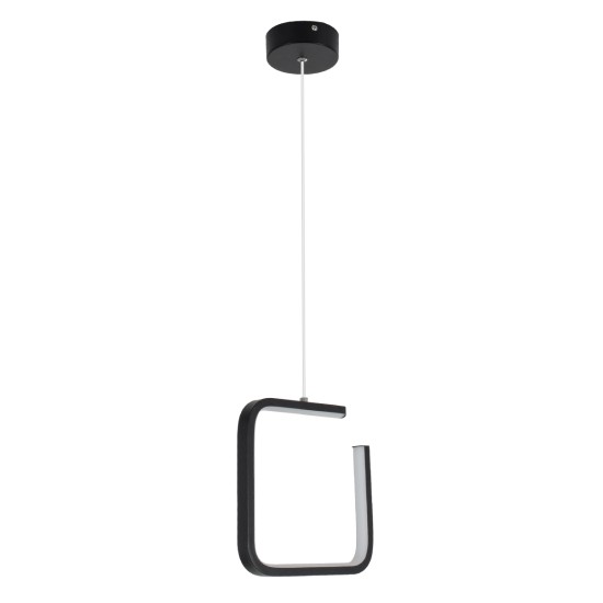 GLOBOSTAR® CEROBA 61308 Μοντέρνο Κρεμαστό Φωτιστικό Οροφής LED 12W 1320lm 360° AC 220-240V IP20 Ρυθμιζόμενο Λευκό CCT με On/Off 2700K/4500K/6000K - Lumileds SMD Chip - Μαύρο Ματ - Μ22 x Π2 x Υ22cm - 3 Χρόνια Εγγύηση