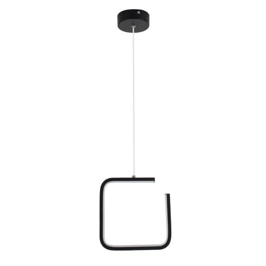 GLOBOSTAR® CEROBA 61308 Μοντέρνο Κρεμαστό Φωτιστικό Οροφής LED 12W 1320lm 360° AC 220-240V IP20 Ρυθμιζόμενο Λευκό CCT με On/Off 2700K/4500K/6000K - Lumileds SMD Chip - Μαύρο Ματ - Μ22 x Π2 x Υ22cm - 3 Χρόνια Εγγύηση