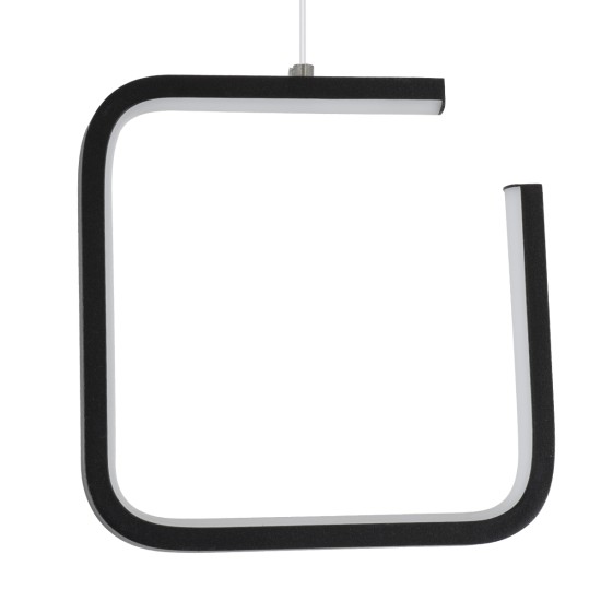 GLOBOSTAR® CEROBA 61308 Μοντέρνο Κρεμαστό Φωτιστικό Οροφής LED 12W 1320lm 360° AC 220-240V IP20 Ρυθμιζόμενο Λευκό CCT με On/Off 2700K/4500K/6000K - Lumileds SMD Chip - Μαύρο Ματ - Μ22 x Π2 x Υ22cm - 3 Χρόνια Εγγύηση