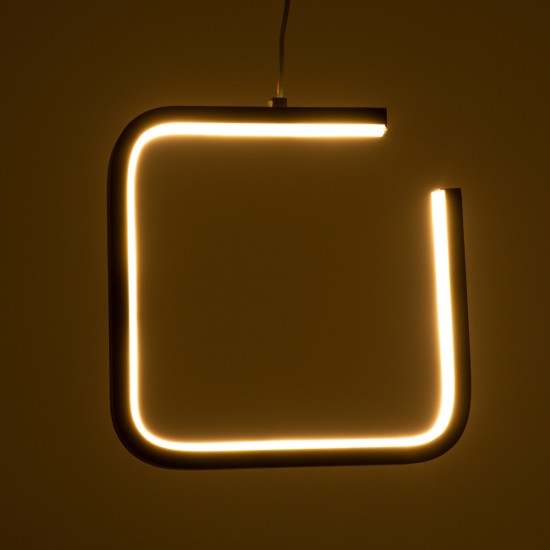 GLOBOSTAR® CEROBA 61308 Μοντέρνο Κρεμαστό Φωτιστικό Οροφής LED 12W 1320lm 360° AC 220-240V IP20 Ρυθμιζόμενο Λευκό CCT με On/Off 2700K/4500K/6000K - Lumileds SMD Chip - Μαύρο Ματ - Μ22 x Π2 x Υ22cm - 3 Χρόνια Εγγύηση