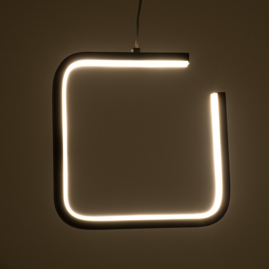 GLOBOSTAR® CEROBA 61308 Μοντέρνο Κρεμαστό Φωτιστικό Οροφής LED 12W 1320lm 360° AC 220-240V IP20 Ρυθμιζόμενο Λευκό CCT με On/Off 2700K/4500K/6000K - Lumileds SMD Chip - Μαύρο Ματ - Μ22 x Π2 x Υ22cm - 3 Χρόνια Εγγύηση