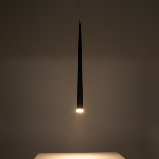 GLOBOSTAR® TEARS 61309 Μοντέρνο Κρεμαστό Φωτιστικό Οροφής LED 3W 330lm 180° AC 220-240V IP20 Ρυθμιζόμενο Λευκό CCT με On/Off 2700K/4500K/6000K Dimmable - Lumileds SMD Chip - Μαύρο Ματ - Μ3.2 x Π3.2 x Υ51.5cm - 3 Χρόνια Εγγύηση