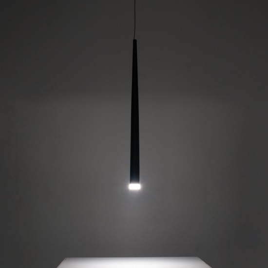 GLOBOSTAR® TEARS 61309 Μοντέρνο Κρεμαστό Φωτιστικό Οροφής LED 3W 330lm 180° AC 220-240V IP20 Ρυθμιζόμενο Λευκό CCT με On/Off 2700K/4500K/6000K Dimmable - Lumileds SMD Chip - Μαύρο Ματ - Μ3.2 x Π3.2 x Υ51.5cm - 3 Χρόνια Εγγύηση