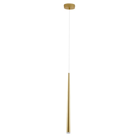 GLOBOSTAR® TEARS 61310 Μοντέρνο Κρεμαστό Φωτιστικό Οροφής LED 3W 330lm 180° AC 220-240V IP20 Ρυθμιζόμενο Λευκό CCT με On/Off 2700K/4500K/6000K - Lumileds SMD Chip - Χρυσό Βούρτσας - Μ3.2 x Π3.2 x Υ51.5cm - 3 Χρόνια Εγγύηση