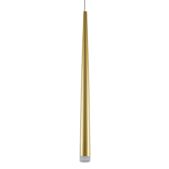 GLOBOSTAR® TEARS 61310 Μοντέρνο Κρεμαστό Φωτιστικό Οροφής LED 3W 330lm 180° AC 220-240V IP20 Ρυθμιζόμενο Λευκό CCT με On/Off 2700K/4500K/6000K - Lumileds SMD Chip - Χρυσό Βούρτσας - Μ3.2 x Π3.2 x Υ51.5cm - 3 Χρόνια Εγγύηση