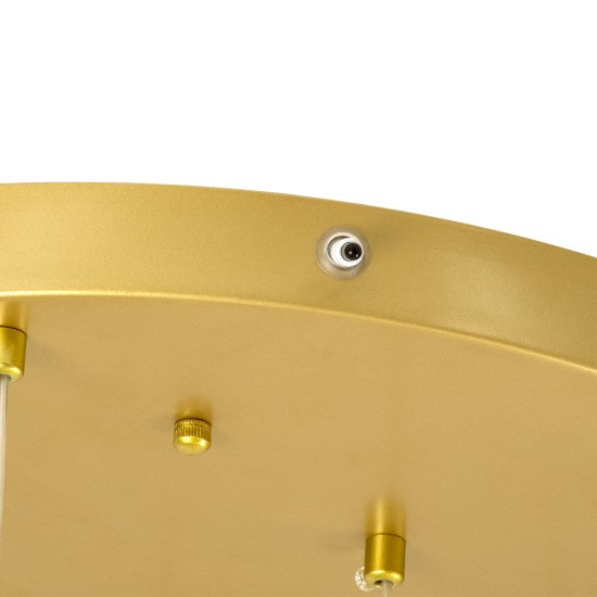 GLOBOSTAR® TEARS 61314 Μοντέρνο Κρεμαστό Φωτιστικό Οροφής LED 36W 3960lm 180° AC 220-240V IP20 Ρυθμιζόμενο Λευκό CCT με Χειριστήριο από 2700K έως 6000K Dimmable - Lumileds SMD Chip - Χρυσό Βούρτσας - Μ60 x Π60 x Υ51.5cm - 3 Χρόνια Εγγύηση
