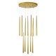 GLOBOSTAR® TEARS 61314 Μοντέρνο Κρεμαστό Φωτιστικό Οροφής LED 36W 3960lm 180° AC 220-240V IP20 Ρυθμιζόμενο Λευκό CCT με Χειριστήριο από 2700K έως 6000K Dimmable - Lumileds SMD Chip - Χρυσό Βούρτσας - Μ60 x Π60 x Υ51.5cm - 3 Χρόνια Εγγύηση