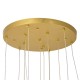 GLOBOSTAR® TEARS 61314 Μοντέρνο Κρεμαστό Φωτιστικό Οροφής LED 36W 3960lm 180° AC 220-240V IP20 Ρυθμιζόμενο Λευκό CCT με Χειριστήριο από 2700K έως 6000K Dimmable - Lumileds SMD Chip - Χρυσό Βούρτσας - Μ60 x Π60 x Υ51.5cm - 3 Χρόνια Εγγύηση