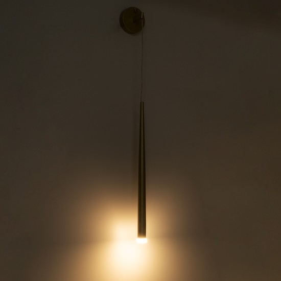 GLOBOSTAR® TEARS 61315 Μοντέρνο Φωτιστικό Τοίχου - Απλίκα LED 3W 330lm 180° AC 220-240V IP20 Ρυθμιζόμενο Λευκό CCT με On/Off 2700K/4500K/6000K - Lumileds SMD Chip - Μαύρο Ματ - Μ3.2 x Π3.2 x Υ51.5cm - 3 Χρόνια Εγγύηση