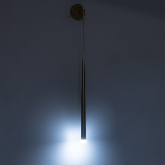 GLOBOSTAR® TEARS 61315 Μοντέρνο Φωτιστικό Τοίχου - Απλίκα LED 3W 330lm 180° AC 220-240V IP20 Ρυθμιζόμενο Λευκό CCT με On/Off 2700K/4500K/6000K - Lumileds SMD Chip - Μαύρο Ματ - Μ3.2 x Π3.2 x Υ51.5cm - 3 Χρόνια Εγγύηση
