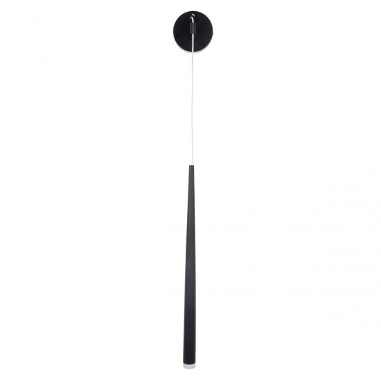 GLOBOSTAR® TEARS 61315 Μοντέρνο Φωτιστικό Τοίχου - Απλίκα LED 3W 330lm 180° AC 220-240V IP20 Ρυθμιζόμενο Λευκό CCT με On/Off 2700K/4500K/6000K - Lumileds SMD Chip - Μαύρο Ματ - Μ3.2 x Π3.2 x Υ51.5cm - 3 Χρόνια Εγγύηση