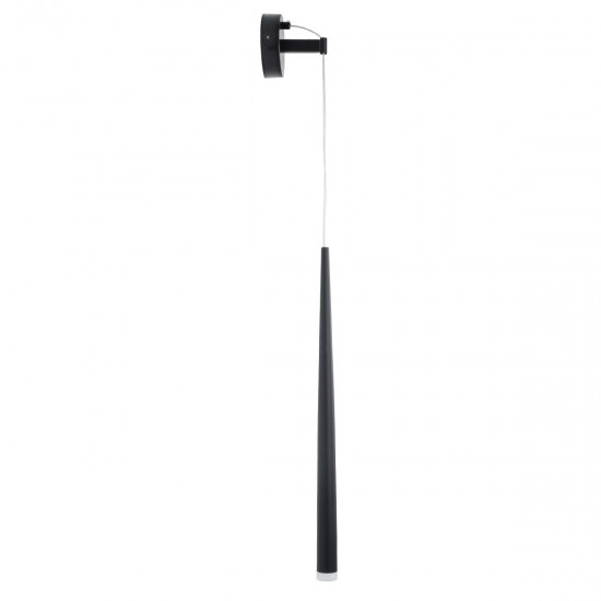 GLOBOSTAR® TEARS 61315 Μοντέρνο Φωτιστικό Τοίχου - Απλίκα LED 3W 330lm 180° AC 220-240V IP20 Ρυθμιζόμενο Λευκό CCT με On/Off 2700K/4500K/6000K - Lumileds SMD Chip - Μαύρο Ματ - Μ3.2 x Π3.2 x Υ51.5cm - 3 Χρόνια Εγγύηση