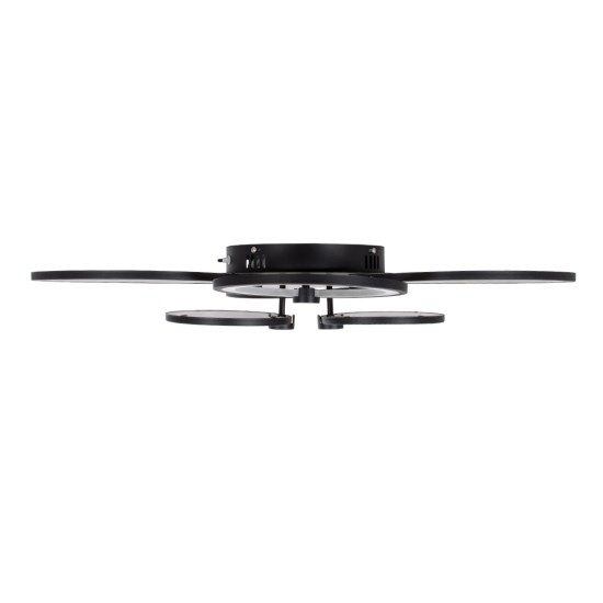 GLOBOSTAR® ROYAL-R 61323 Μοντέρνο Φωτιστικό Οροφής LED 135W 13500lm 360° AC 220-240V IP20 Ρυθμιζόμενο Λευκό CCT με Χειριστήριο από 2700K έως 6000K Dimmable - Lumileds SMD Chip - Μαύρο Ματ - Μ80.5 x Π59 x Υ12cm - 3 Χρόνια Εγγύηση