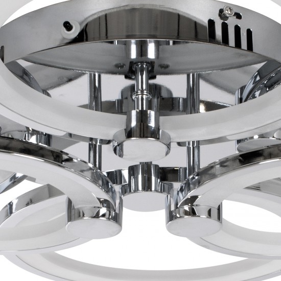 GLOBOSTAR® ROYAL-R 61324 Μοντέρνο Φωτιστικό Οροφής LED 135W 16200lm 360° AC 220-240V IP20 Ρυθμιζόμενο Λευκό CCT με Χειριστήριο από 2700K έως 6000K Dimmable - Lumileds SMD Chip - Ασημί Νίκελ - Μ80.5 x Π59 x Υ12cm - 3 Χρόνια Εγγύηση GLOBOSTAR® ROYAL-R 61324 Μοντέρνο Φωτιστικό Οροφής LED 135W 16200lm 360° AC 220-240V IP20 Ρυθμιζόμενο Λευκό CCT με Χειριστήριο από 2700K έως 6000K Dimmable - Lumileds SMD Chip - Ασημί Νίκελ - Μ80.5 x Π59 x Υ12cm - 3 Χρόνια Εγγύηση