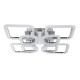 GLOBOSTAR® ROYAL-S 61326 Μοντέρνο Φωτιστικό Οροφής LED 135W 16200lm 360° AC 220-240V IP20 Ρυθμιζόμενο Λευκό CCT με Χειριστήριο από 2700K έως 6000K Dimmable - Lumileds SMD Chip - Ασημί Νίκελ - Μ58.5 x Π58.5 x Υ12cm - 3 Χρόνια Εγγύηση