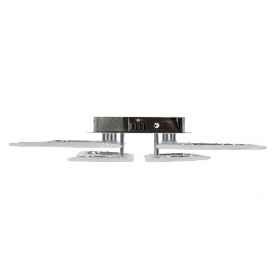 GLOBOSTAR® ROYAL-S 61326 Μοντέρνο Φωτιστικό Οροφής LED 135W 16200lm 360° AC 220-240V IP20 Ρυθμιζόμενο Λευκό CCT με Χειριστήριο από 2700K έως 6000K Dimmable - Lumileds SMD Chip - Ασημί Νίκελ - Μ58.5 x Π58.5 x Υ12cm - 3 Χρόνια Εγγύηση
