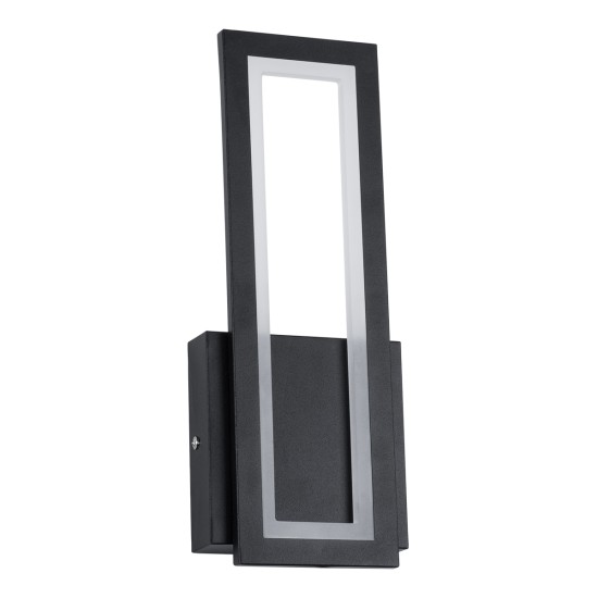 GLOBOSTAR® TIARA 61327 Μοντέρνο Φωτιστικό Τοίχου - Απλίκα LED 12W 1440lm 300° AC 220-240V IP20 Ρυθμιζόμενο Λευκό CCT με On/Off 2700K/4500K/6000K - Lumileds SMD Chip - Μαύρο Ματ - Μ12.5 x Π4 x Υ32cm - 3 Χρόνια Εγγύηση