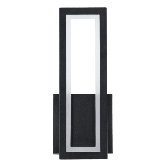 GLOBOSTAR® TIARA 61327 Μοντέρνο Φωτιστικό Τοίχου - Απλίκα LED 12W 1440lm 300° AC 220-240V IP20 Ρυθμιζόμενο Λευκό CCT με On/Off 2700K/4500K/6000K - Lumileds SMD Chip - Μαύρο Ματ - Μ12.5 x Π4 x Υ32cm - 3 Χρόνια Εγγύηση