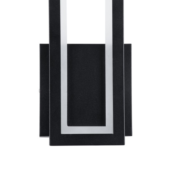 GLOBOSTAR® TIARA 61327 Μοντέρνο Φωτιστικό Τοίχου - Απλίκα LED 12W 1440lm 300° AC 220-240V IP20 Ρυθμιζόμενο Λευκό CCT με On/Off 2700K/4500K/6000K - Lumileds SMD Chip - Μαύρο Ματ - Μ12.5 x Π4 x Υ32cm - 3 Χρόνια Εγγύηση