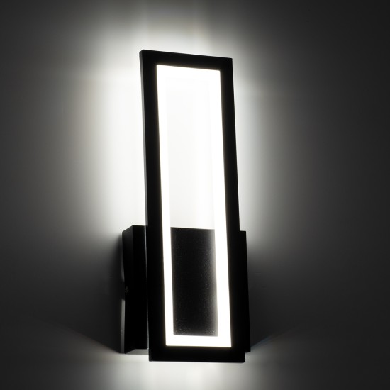 GLOBOSTAR® TIARA 61327 Μοντέρνο Φωτιστικό Τοίχου - Απλίκα LED 12W 1440lm 300° AC 220-240V IP20 Ρυθμιζόμενο Λευκό CCT με On/Off 2700K/4500K/6000K - Lumileds SMD Chip - Μαύρο Ματ - Μ12.5 x Π4 x Υ32cm - 3 Χρόνια Εγγύηση